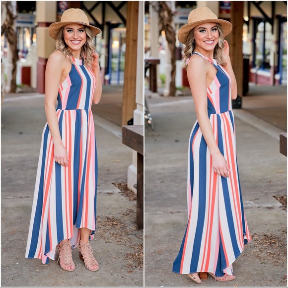 ✨LAST ONE✨Striped hi low maxi dress - Picture 2 of 2